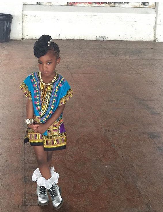 Light blue unisex kids dashiki