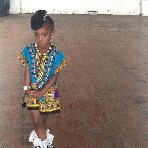 Light blue unisex kids dashiki