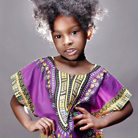 Purple kids dashiki