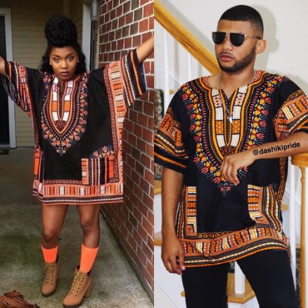 Black and orange Dashiki"