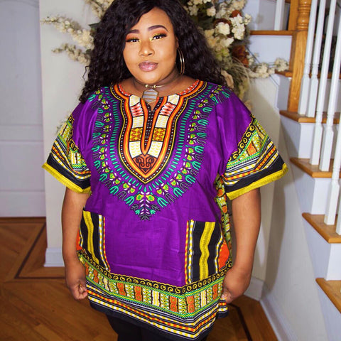 Purple dashiki PLUS SIZE