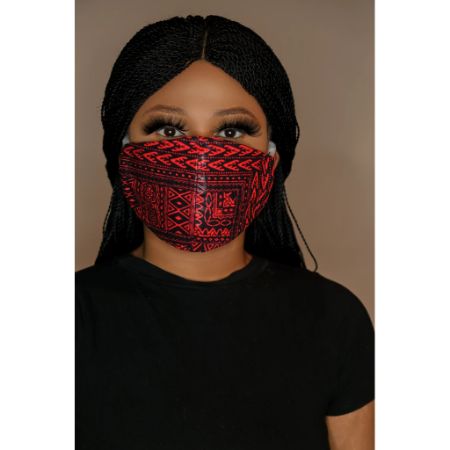 Red dashiki face mask (unisex)