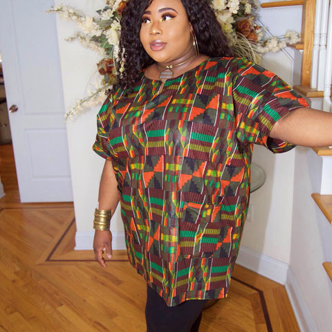 Kente Verde shirt PLUS SIZE