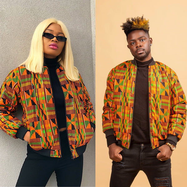 Kente Rew bomber jacket