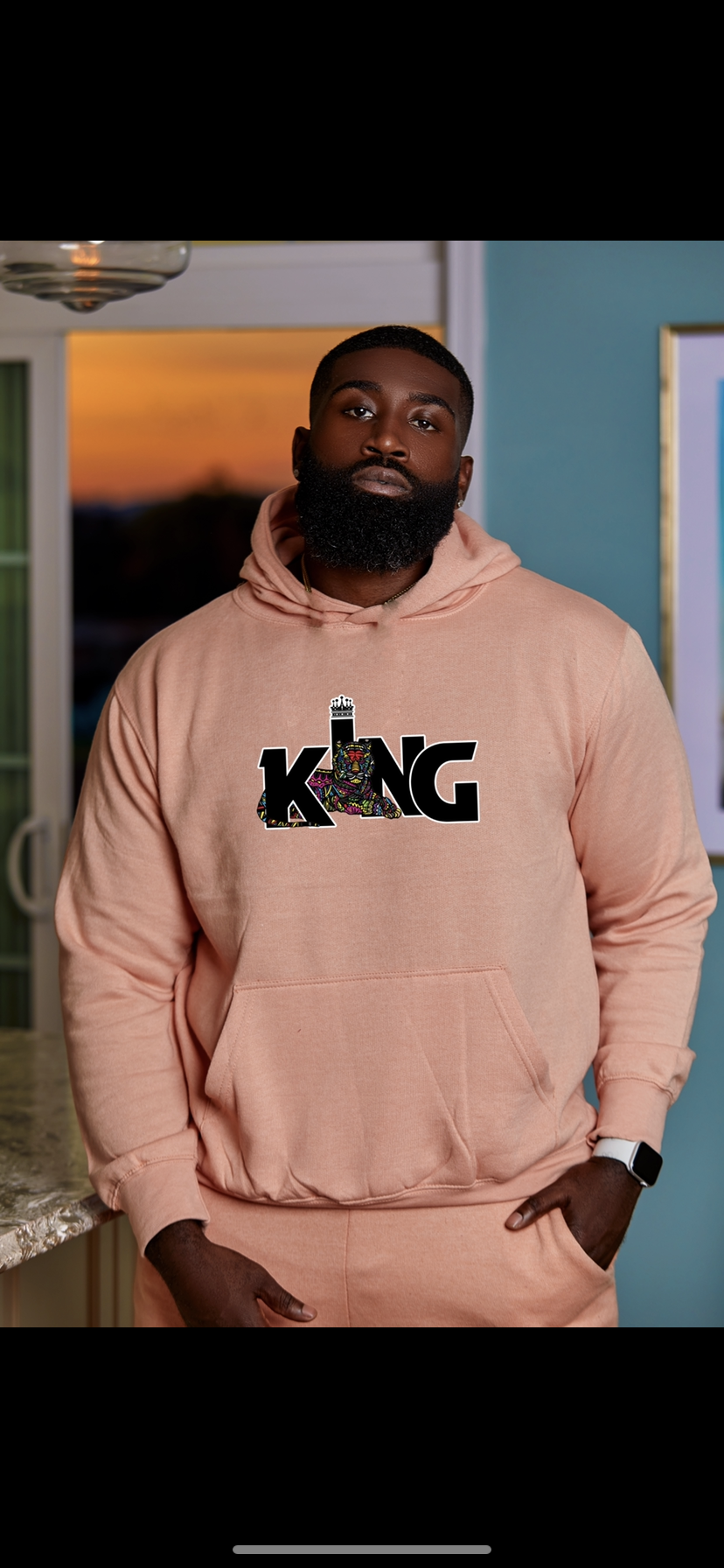 Luther King hoodie Peach